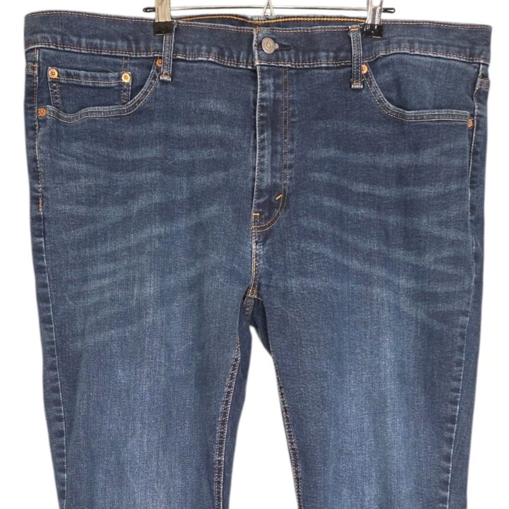 Levis 541 Jeans Mens 44x30 Athletic Tapered Leg Dark Wash Blue Denim Stretch Zip